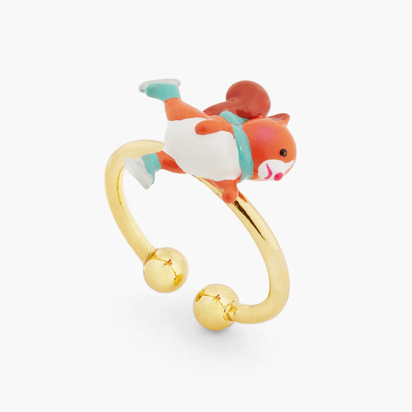 Ice Skating Squirrel Adjustable Ring | ASCP6021 - Les Nereides