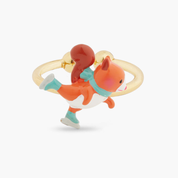 Ice Skating Squirrel Adjustable Ring | ASCP6021 - Les Nereides