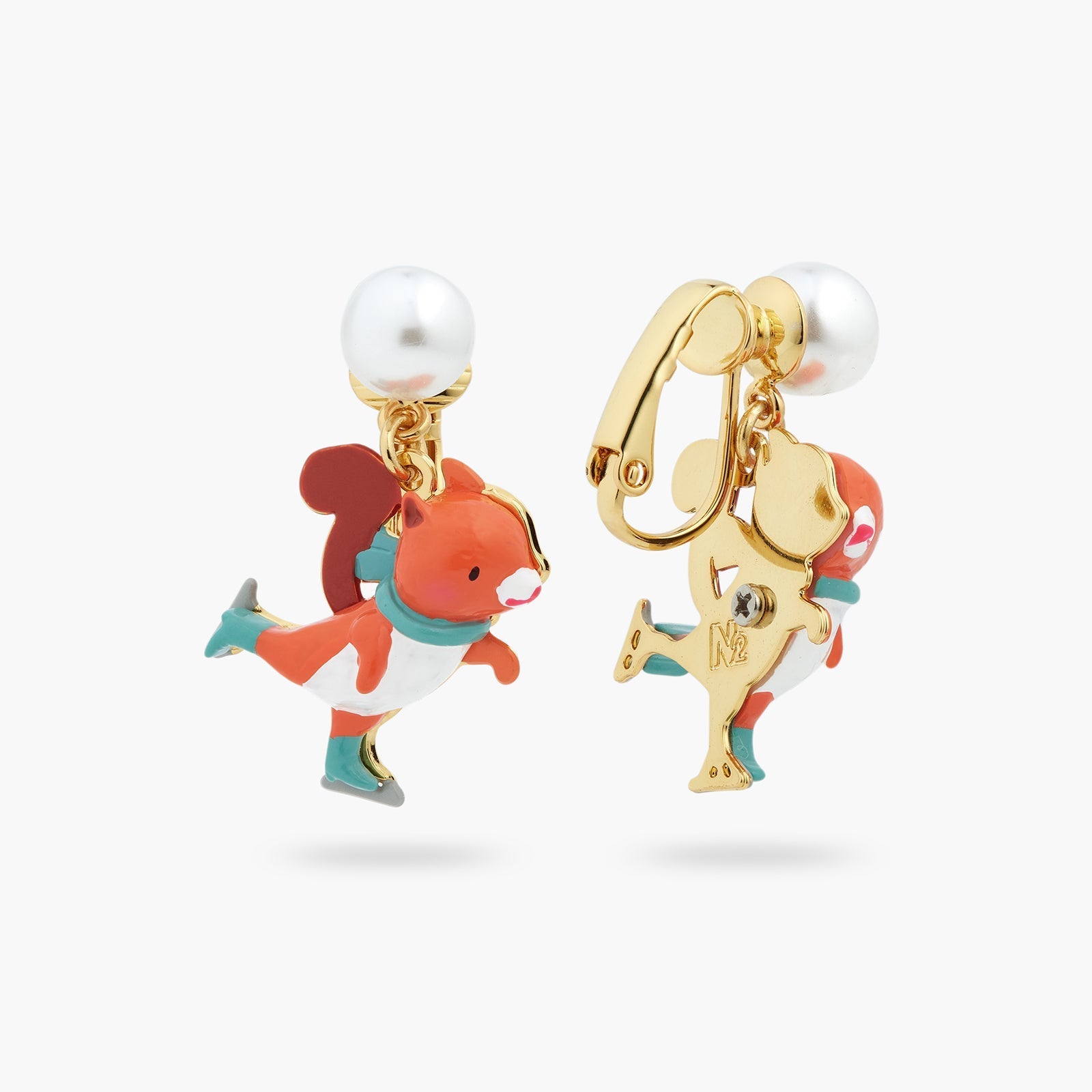 Ice Skating Squirrel Earrings | ASCP1081 - Les Nereides