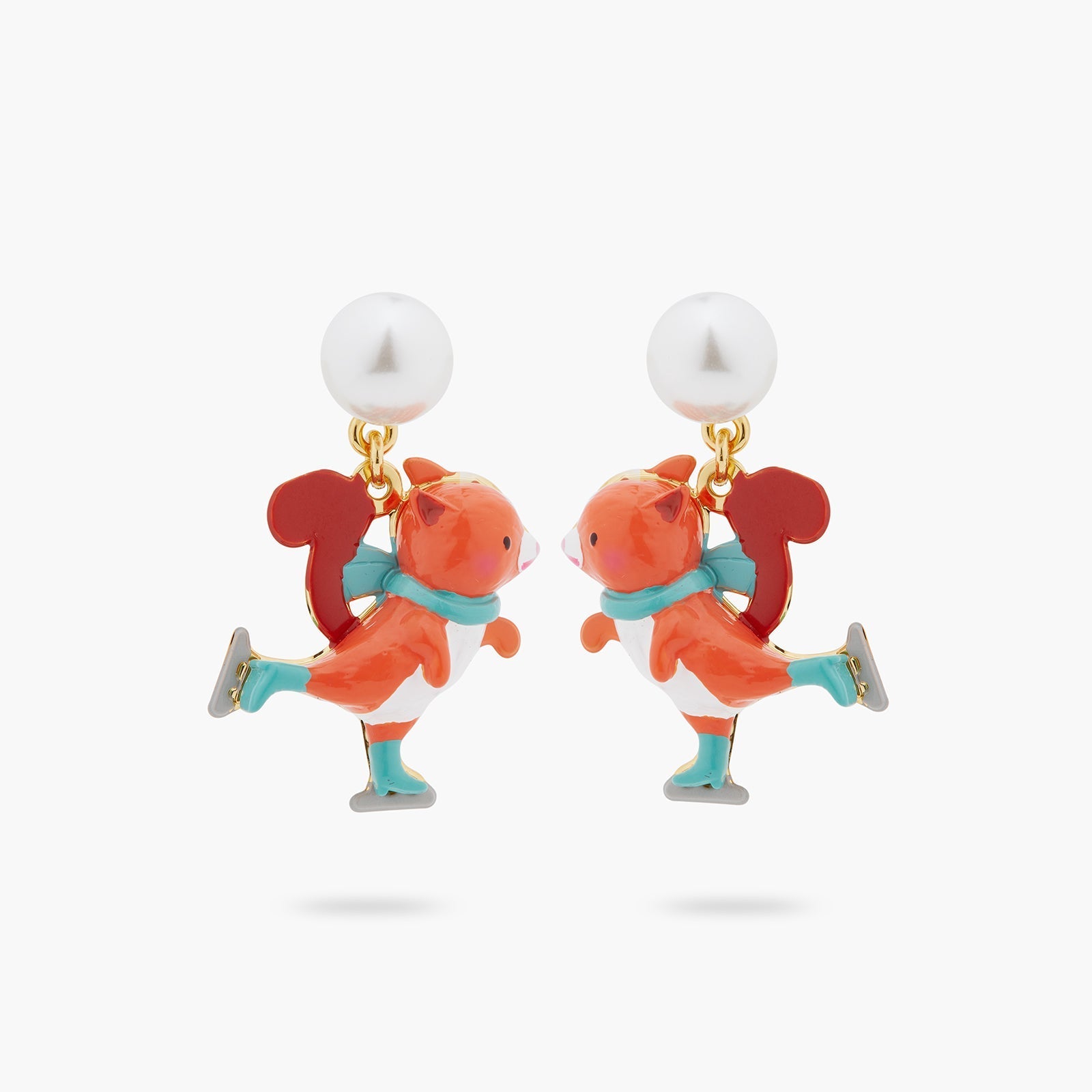 Ice Skating Squirrel Earrings | ASCP1081 - Les Nereides