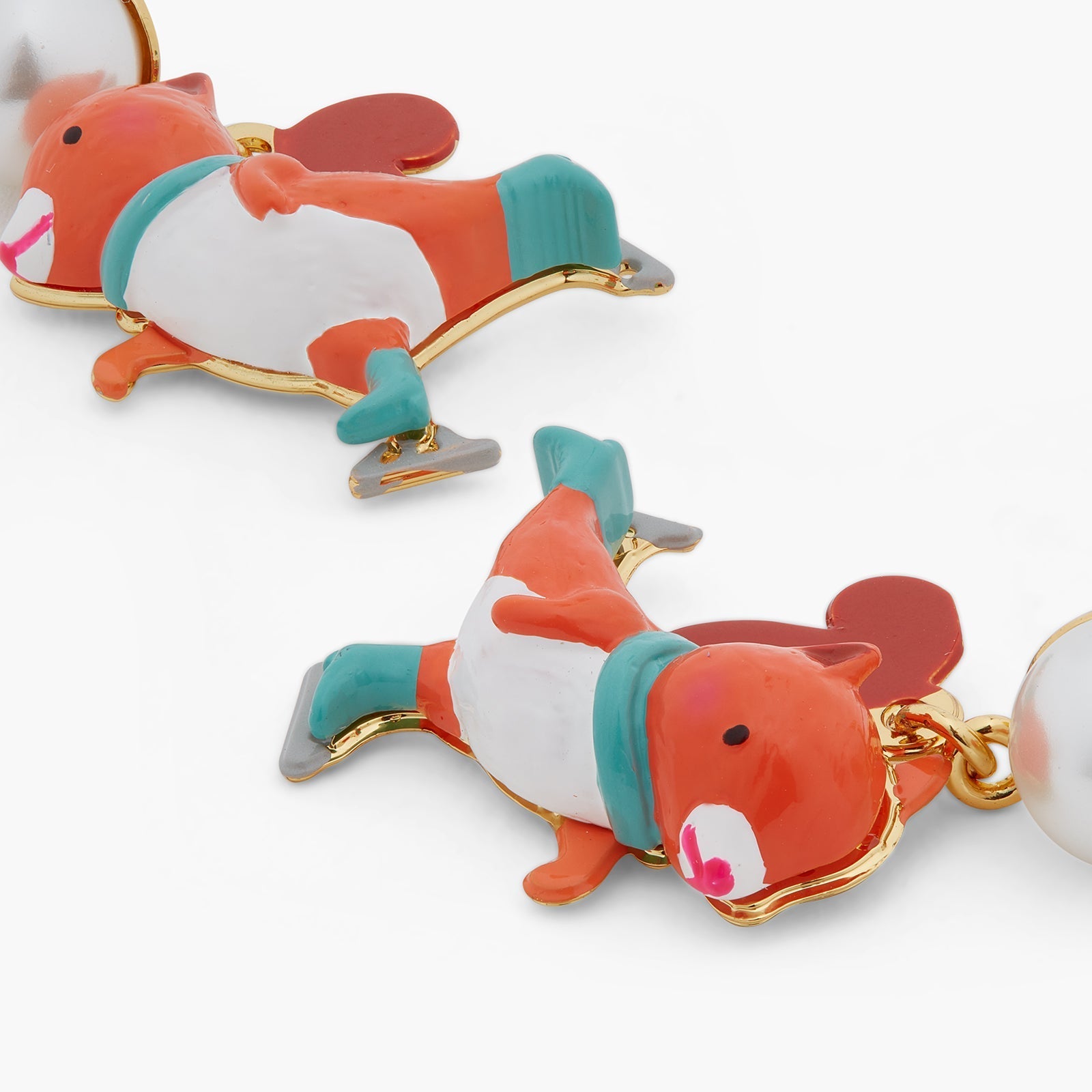 Ice Skating Squirrel Earrings | ASCP1081 - Les Nereides