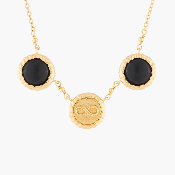 Infinity And Black Onyx Pendant Necklace | AKBC302 - Les Nereides