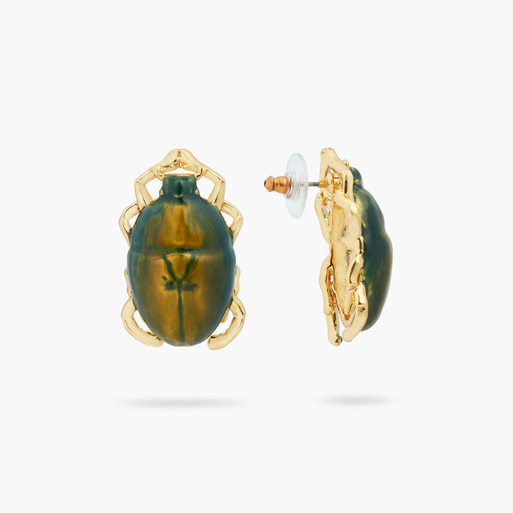 Iridescent Scarab Beetle Earrings | ASTM1121 - Les Nereides