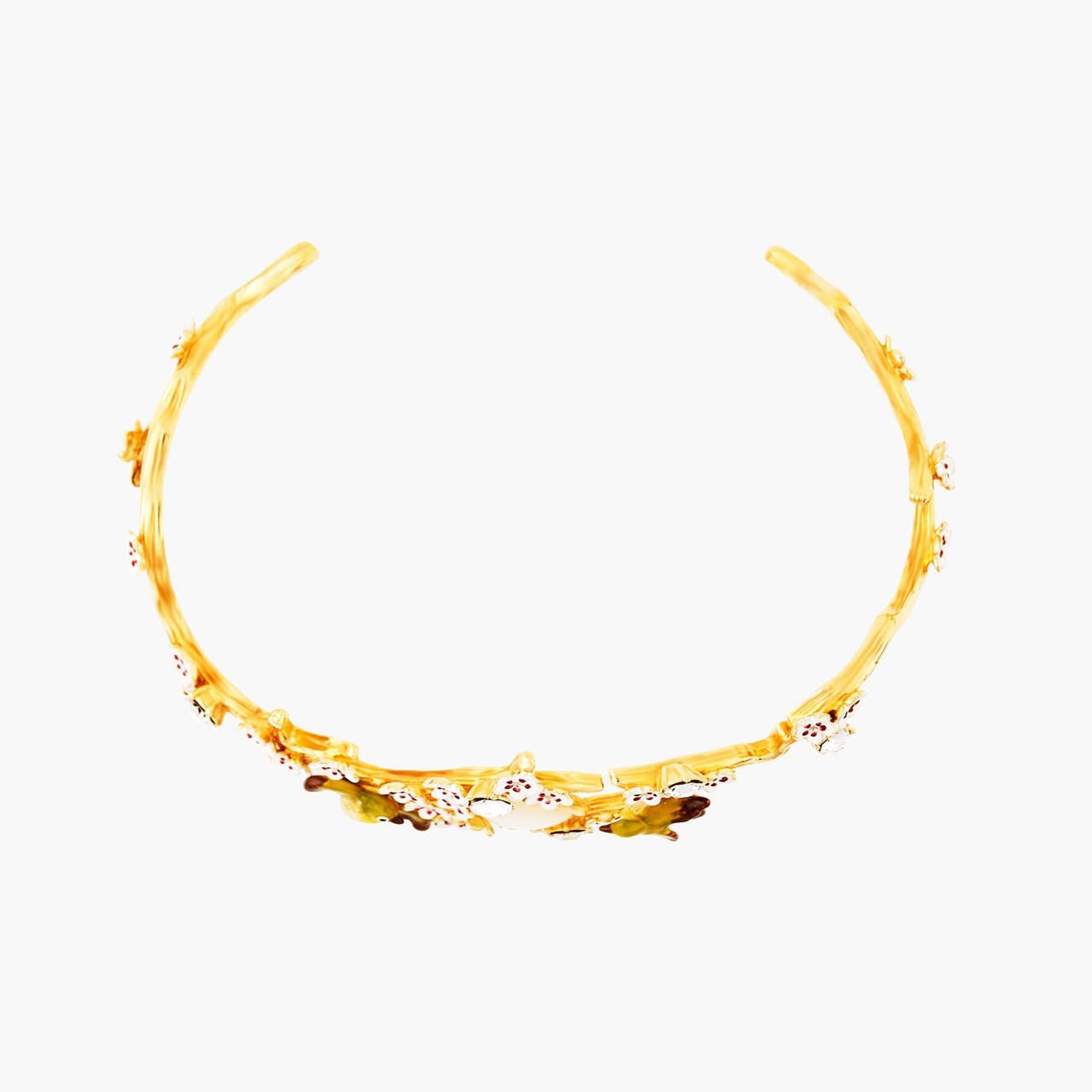Japanese Cherry Blossom And Branches Bangle Bracelet | ANHA204/11 - Les Nereides