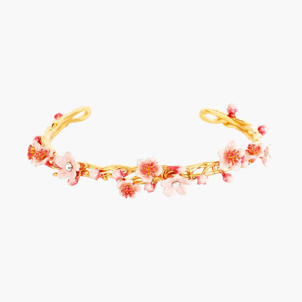 Japanese Cherry Blossom And Golden Branch Bangle Bracelet | ANHA2021 - Les Nereides