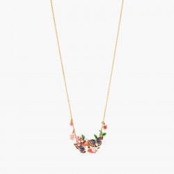 Japanese Emperor Butterfly And Cherry Blossom Double Collar Necklace | ANHA3011 - Les Nereides