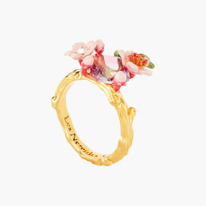 Japanese Emperor Butterfly And Cherry Blossom Rings | ANHA60711 - Les Nereides