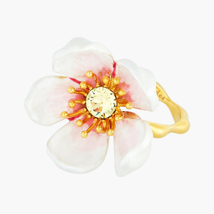Japanese White Cherry Blossom And Petals Adjustable Rings | ANHA6061 - Les Nereides