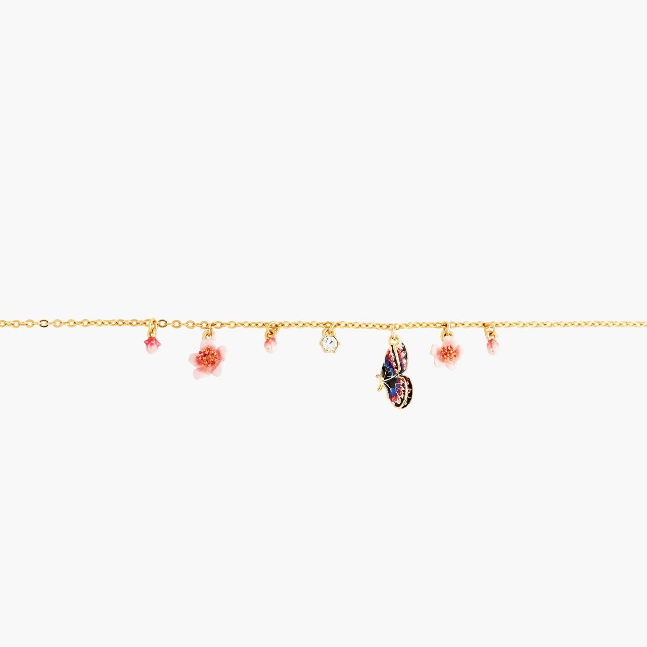 Japanese White Cherry Blossom And Petals Thin Bracelet | ANHA2101 - Les Nereides