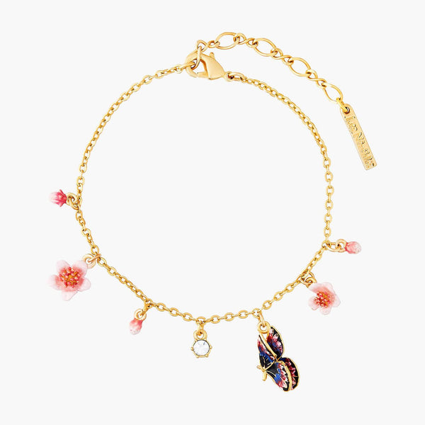 Japanese White Cherry Blossom And Petals Thin Bracelet | ANHA2101 - Les Nereides