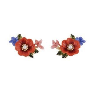 Jardin D'Hiver Japanese Quince & Violet Earrings | AEJH103T/1 - Les Nereides