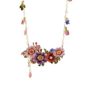 Jardin D'Hiver Small Flower Bed With Purple Crystal Stone & Multi-Éléments Necklace | AEJH3081 - Les Nereides