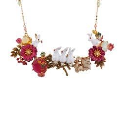 Jardin Imaginaire Fellow Rabbits Playing Among Wildflowers Necklace | ACJI3011 - Les Nereides