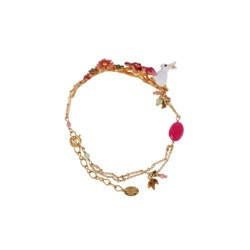 Jardin Imaginaire Rabbit Among Wildflowers W/Crystal Stone Bracelet | ACJI2031 - Les Nereides