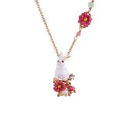 Jardin Imaginaire White Rabbit Among Wildflowers Necklace | ACJI3051 - Les Nereides