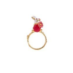 Jardin Imaginaire White Rabbit W/Red Crystal Stone Rings | ACJI605/11 - Les Nereides