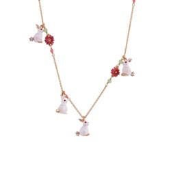 Jardin Imaginaire White Rabbits Among Wildflowers Necklace | ACJI3071 - Les Nereides