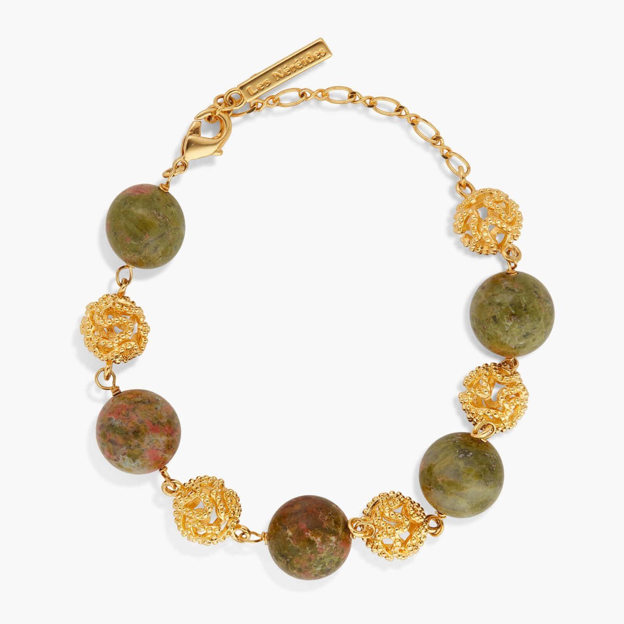 Jasper And Gold Bead Bracelet | APTM2011 - Les Nereides