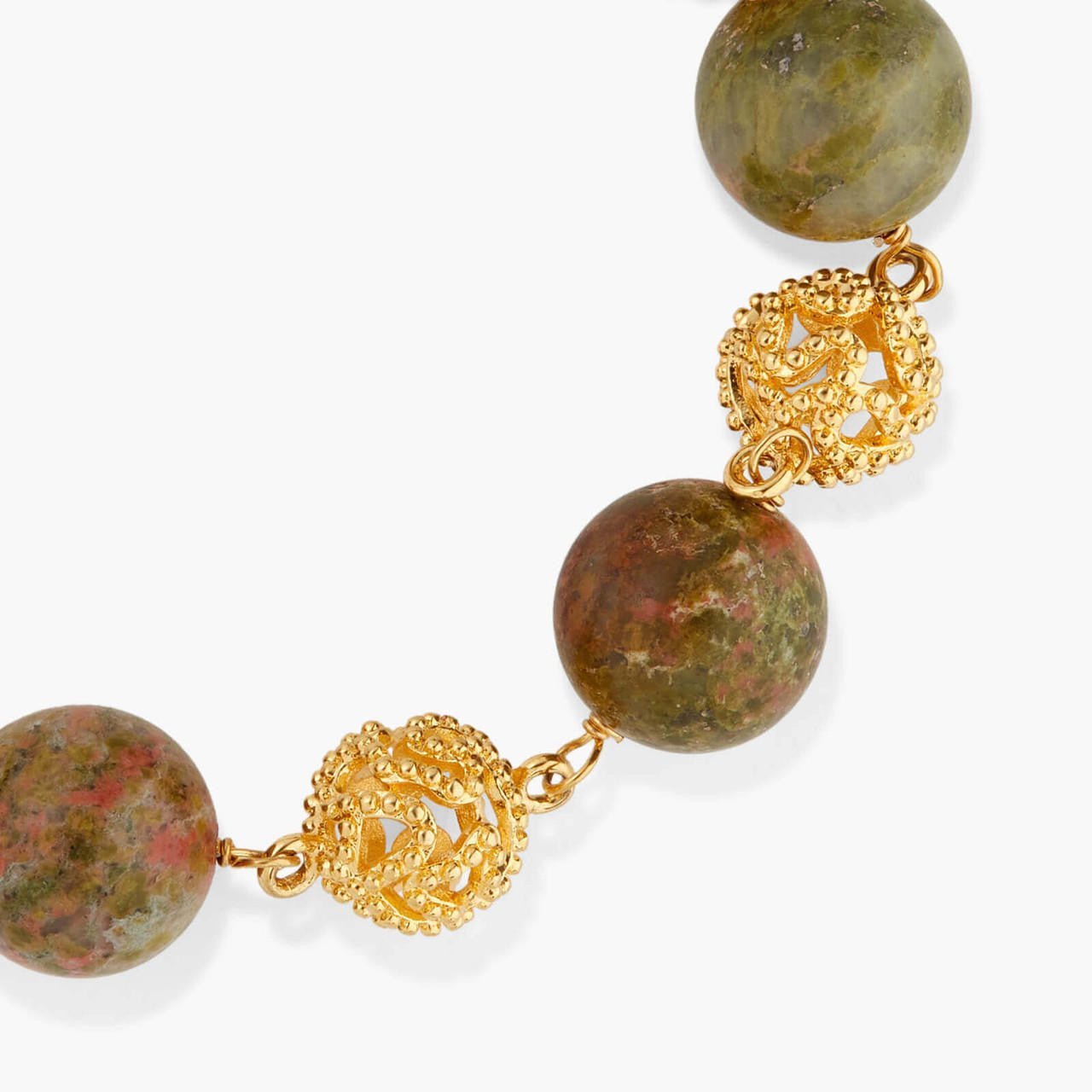 Jasper And Gold Bead Bracelet | APTM2011 - Les Nereides