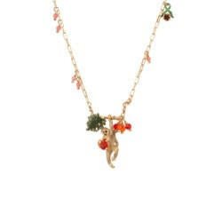 Jungle Tropicale Monkey, Leaf & Beads Necklace | ADJT3041 - Les Nereides