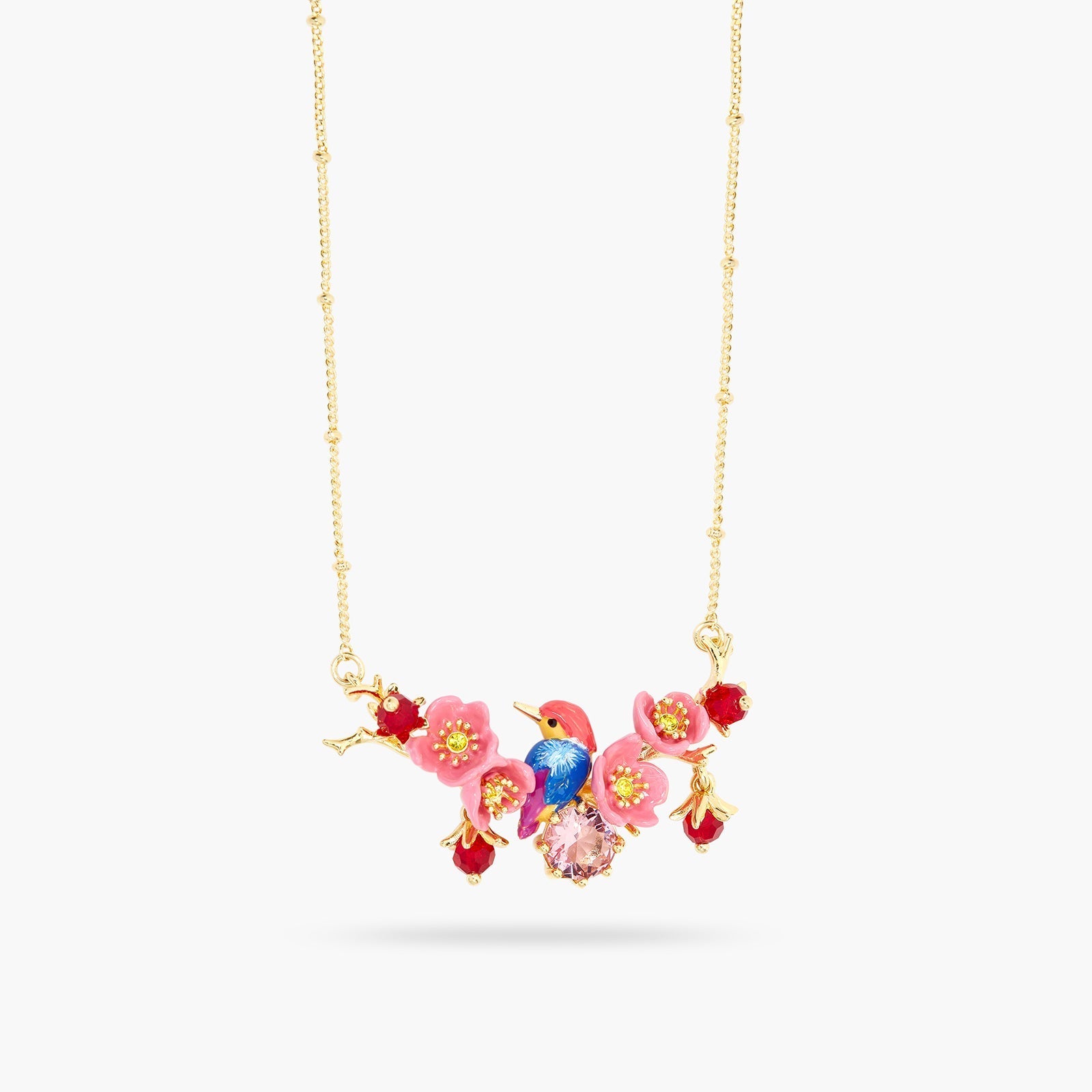 Kingfisher And Maple Blossom Statement Necklace | ASPL3011 - Les Nereides