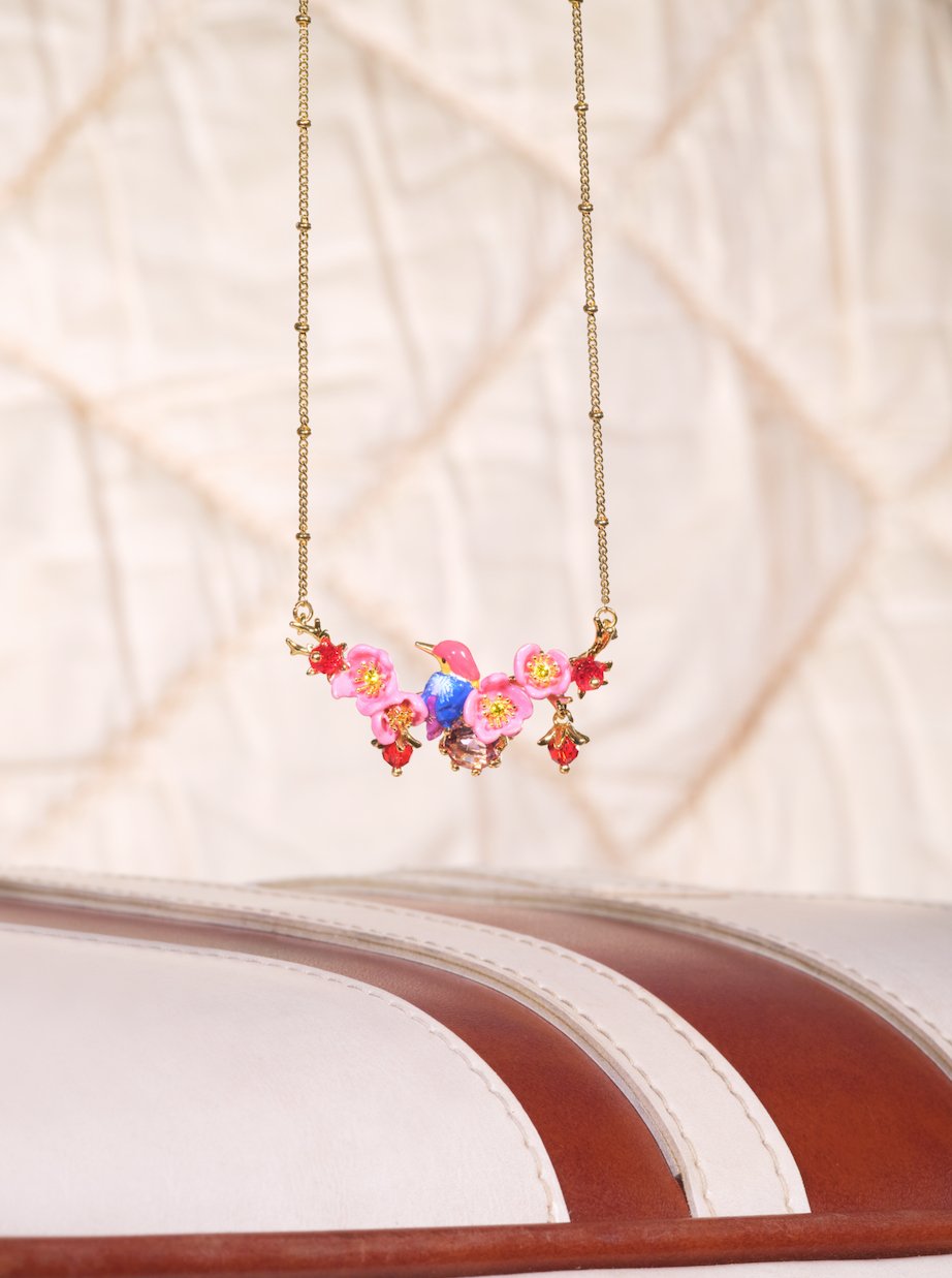 Kingfisher And Maple Blossom Statement Necklace | ASPL3011 - Les Nereides