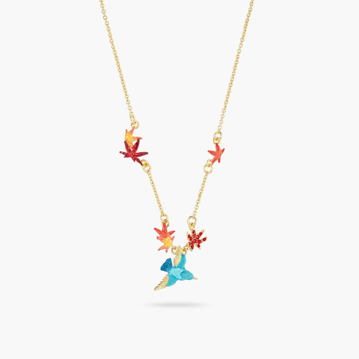 Kingfisher And Maple Leaf Statement Necklace | ASPL3031 - Les Nereides