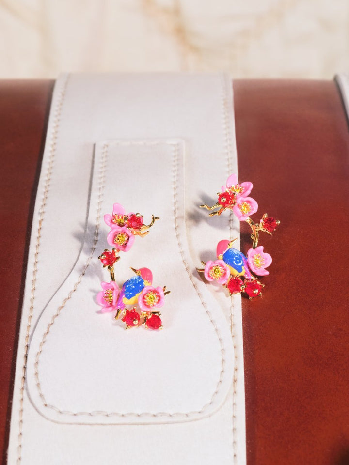 Kingfisher And Plum Blossom Earrings | ASPL1011 - Les Nereides