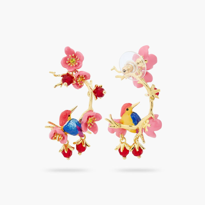 Kingfisher And Plum Blossom Earrings | ASPL1011 - Les Nereides