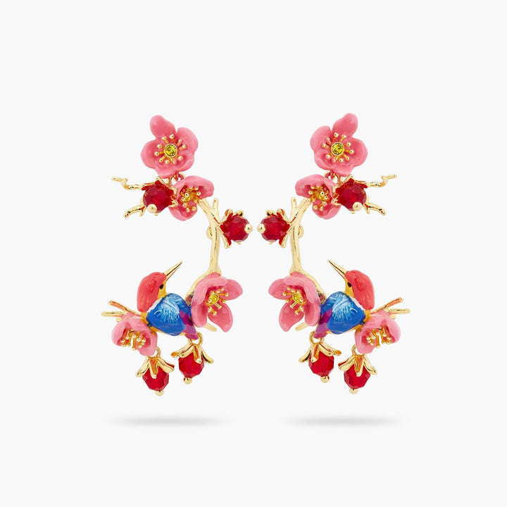 Kingfisher And Plum Blossom Earrings | ASPL1011 - Les Nereides