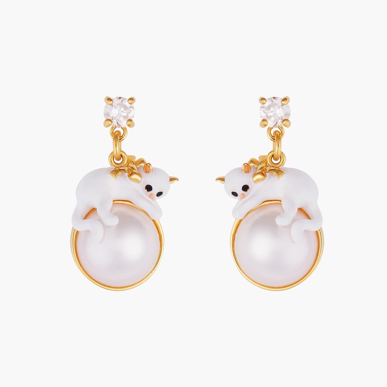 Kitty And Pearl Earrings | AMLA1011 - Les Nereides