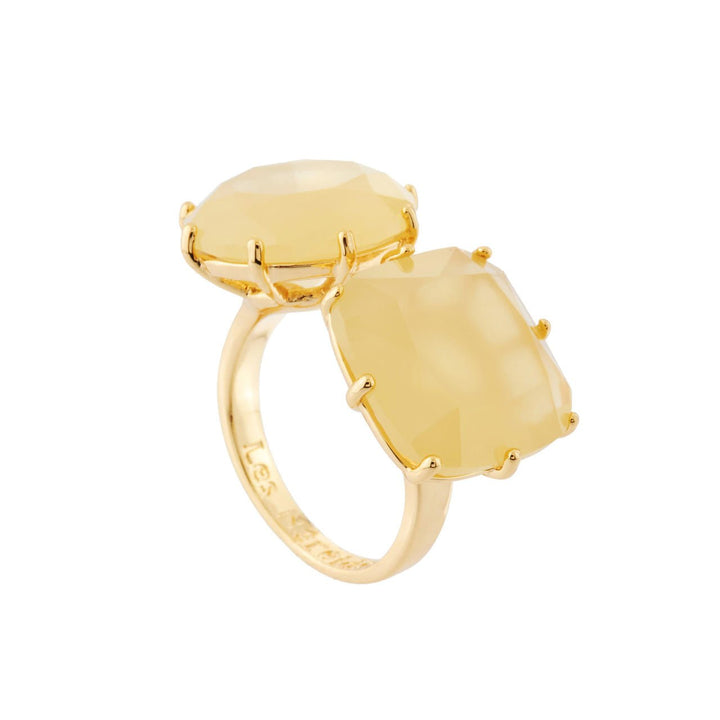 La Diamantine 2 Big Stones Citrine Rings | AHLD611/11 - Les Nereides