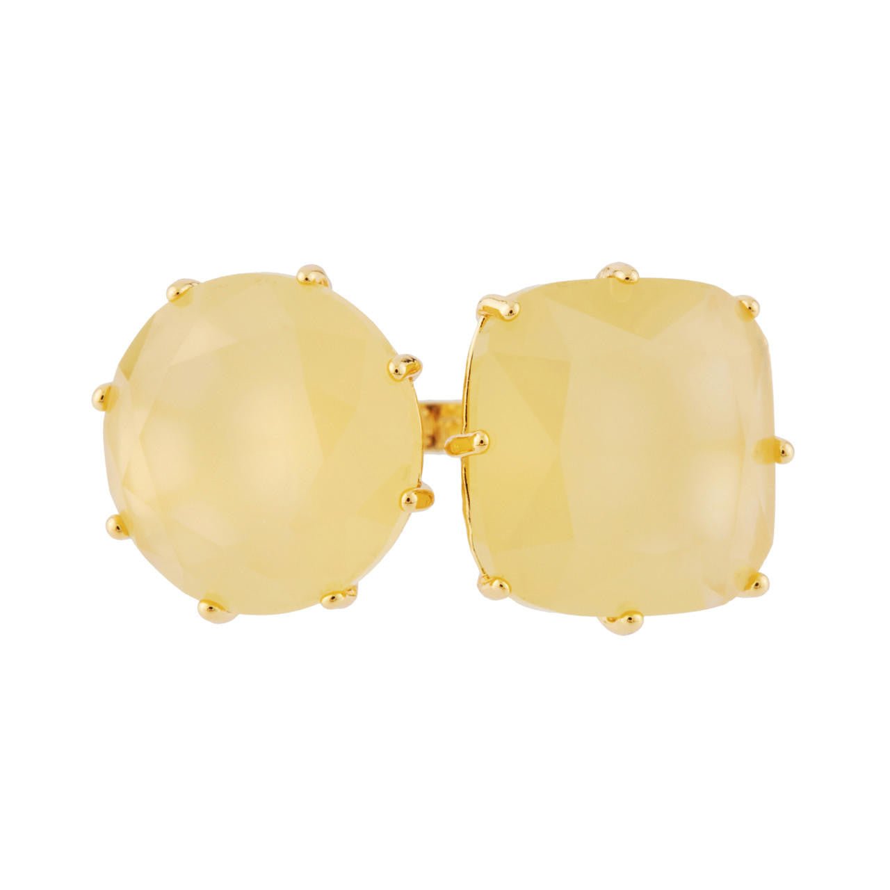 La Diamantine 2 Big Stones Citrine Rings | AHLD611/11 - Les Nereides