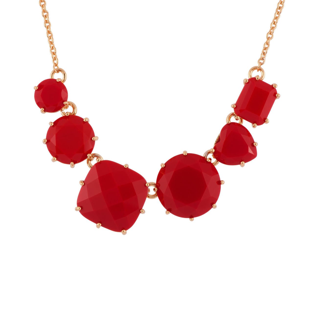 La Diamantine 6 Stones Vermillion Red Necklace | AFLD3311 - Les Nereides