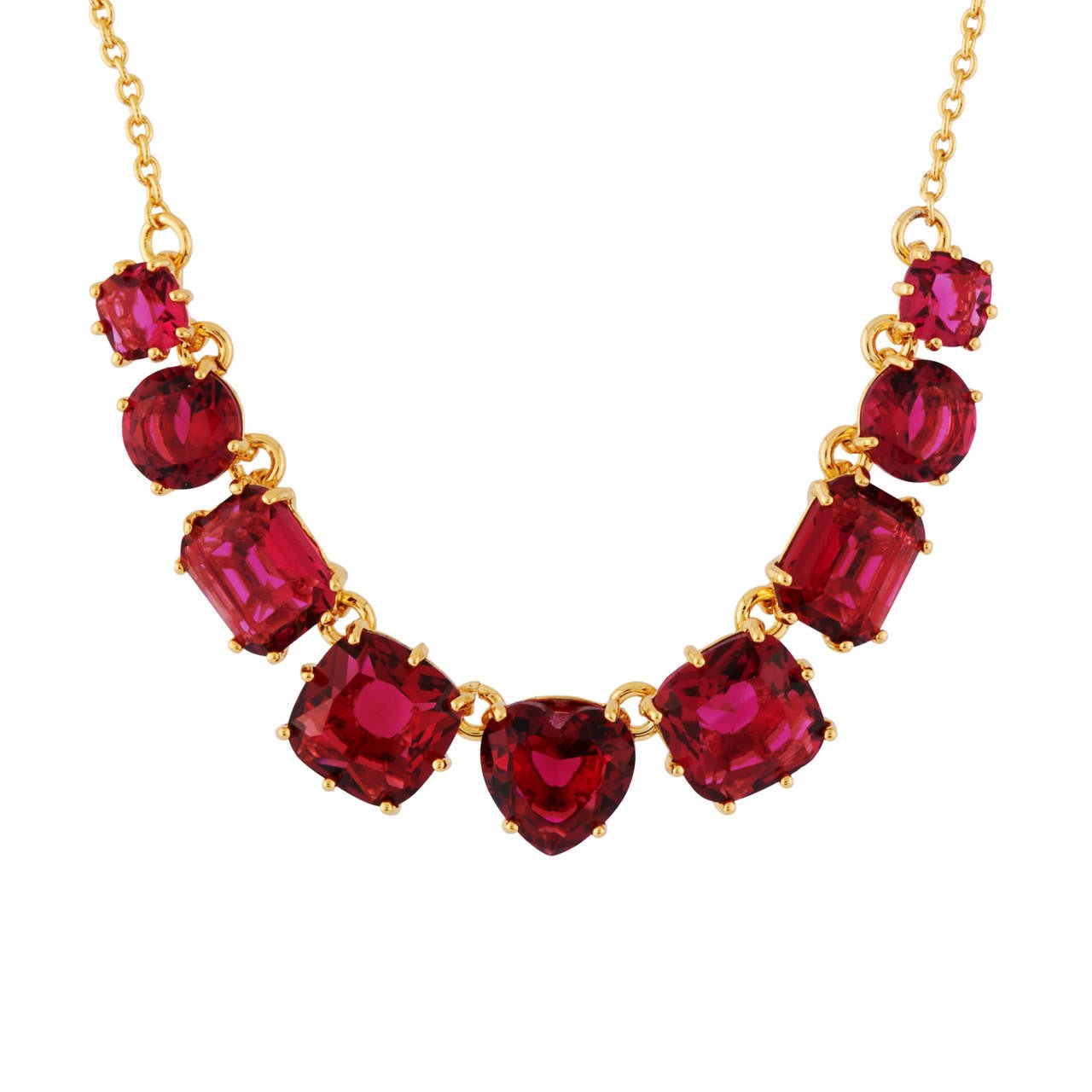 La Diamantine 9 Stones Grenadine Necklace | AHLD3182 - Les Nereides
