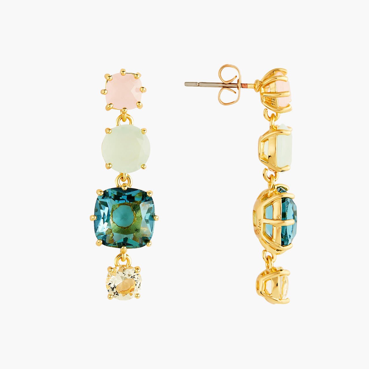 La Diamantine Acqua Azzura 4 Stones Post Earrings | ANLD120T/1 - Les Nereides