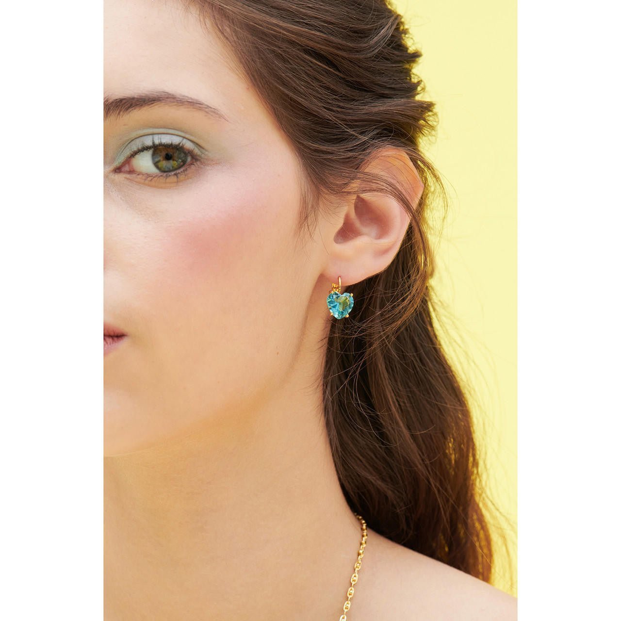 La Diamantine Acqua Azzurra Heart Earrings | ANLD145D/1 - Les Nereides