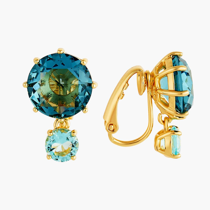 La Diamantine Acqua Azzurra Round Stone Earrings | ANLD126C/1 - Les Nereides