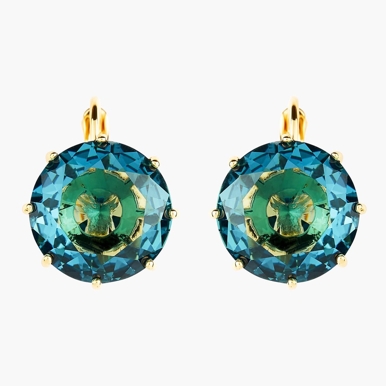 La Diamantine Acqua Azzurra Round Stone Earrings | ANLD140D/1 - Les Nereides