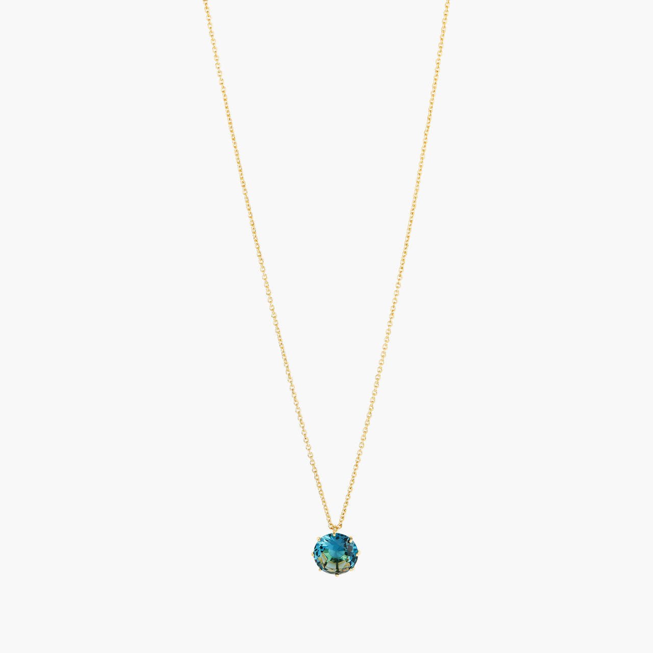 La Diamantine Acqua Azzurra Round Stone Long Necklace | Les Nereides