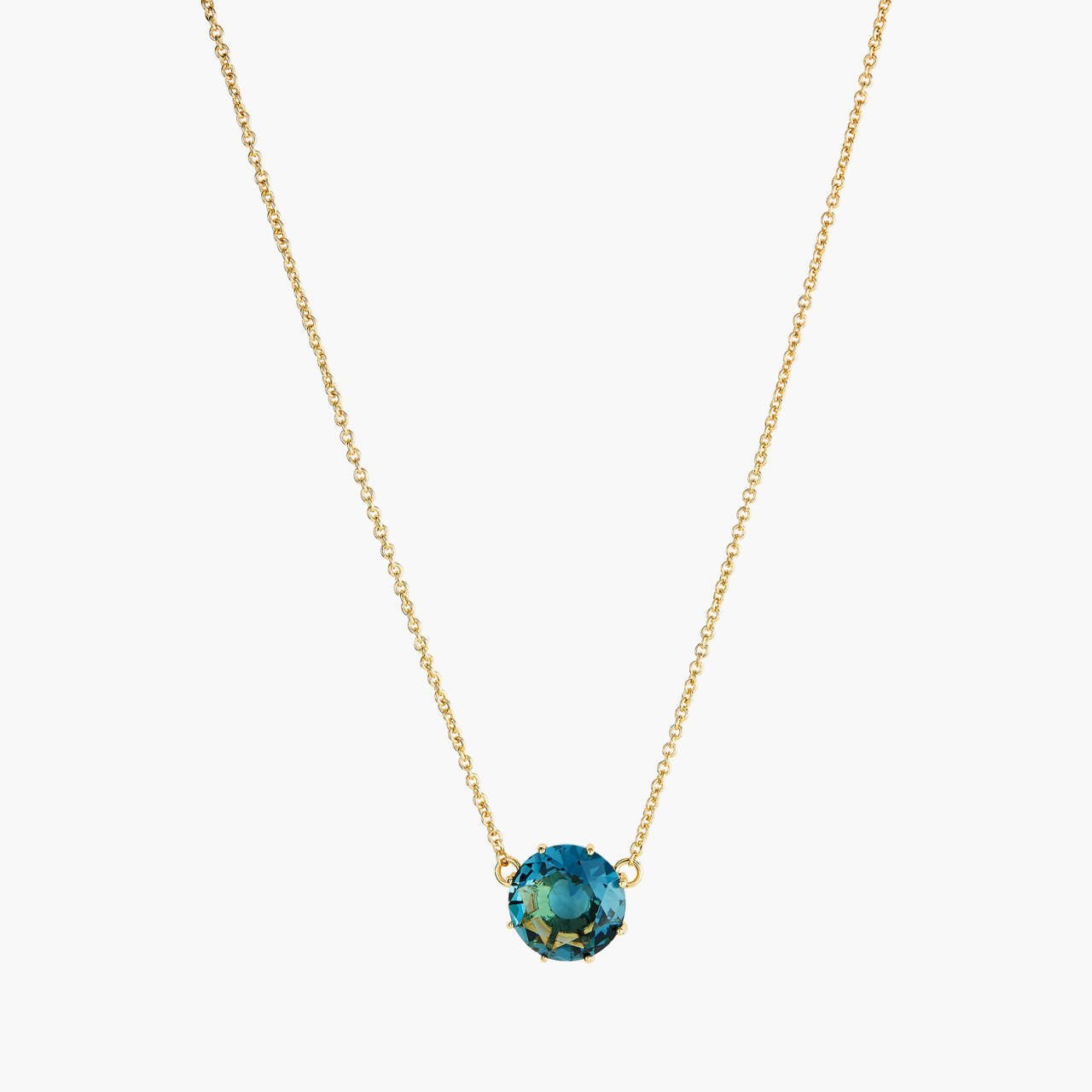 La Diamantine Acqua Azzurra Round Stone Pendant Necklace | ANLD3011 - Les Nereides