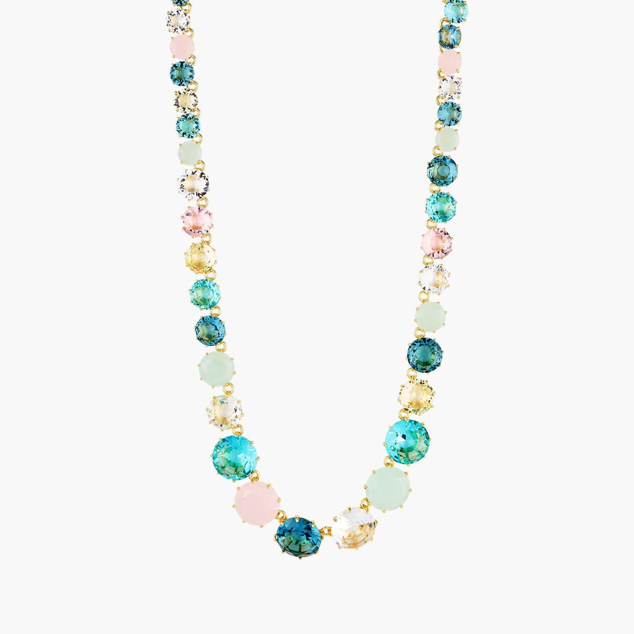 La Diamantine Acqua Azzurra Round Stones Long Necklace | ANLD3511 - Les Nereides