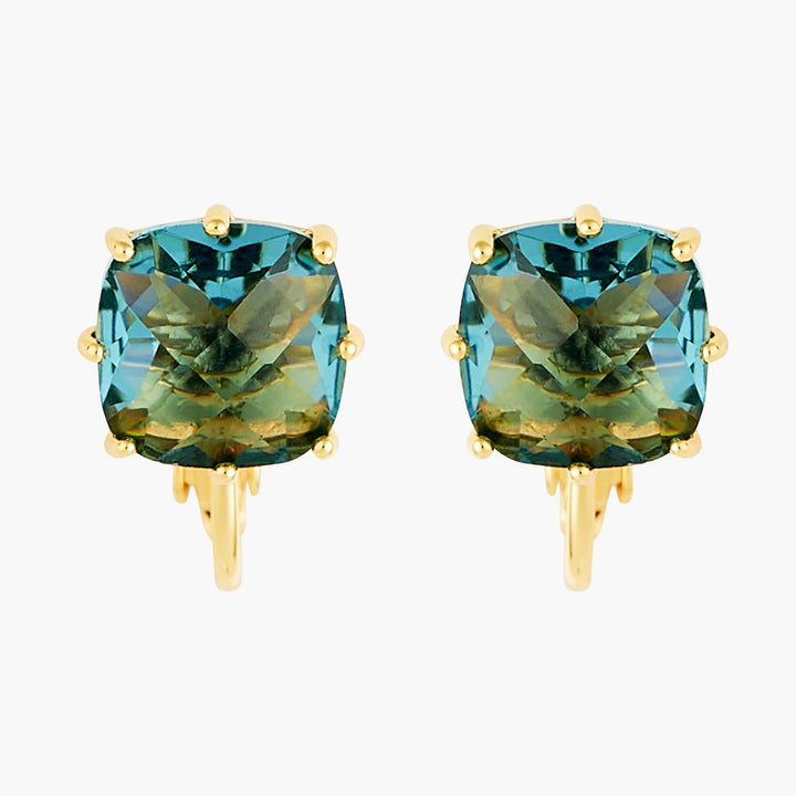 La Diamantine Acqua Azzurra Square Stone Earrings | ANLD101C/1 - Les Nereides