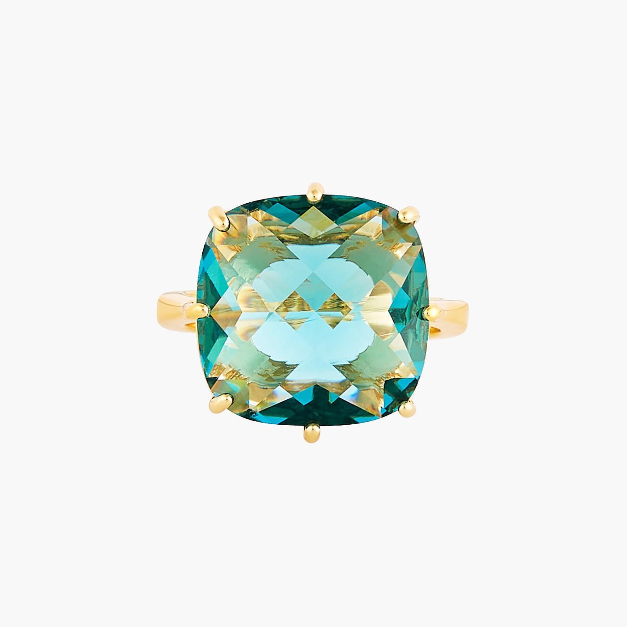 La Diamantine Acqua Azzurra Square Stone Solitaire Rings | ANLD602/11 - Les Nereides