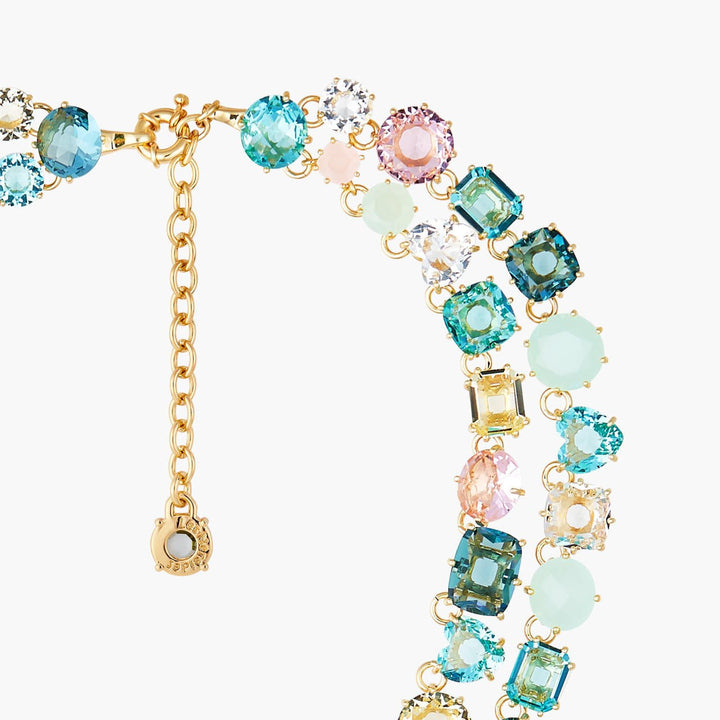 La Diamantine Acqua Azzurra Stones Luxurious 2 Row Necklace | ANLD3551 - Les Nereides
