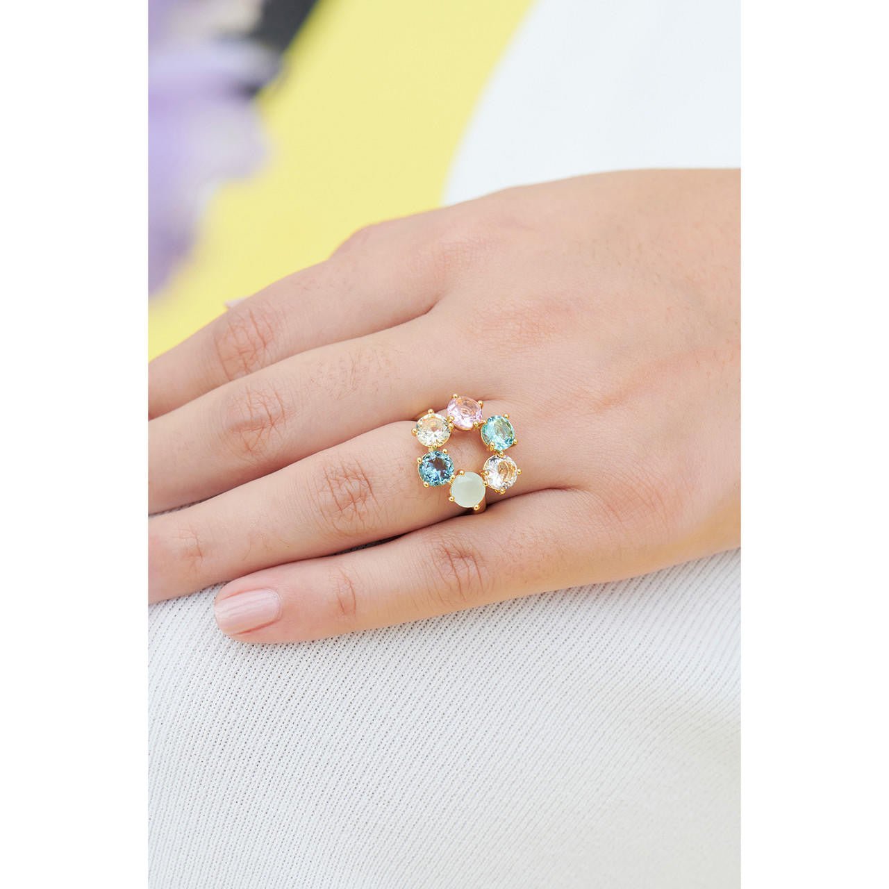 La Diamantine Acqua Azzurra Thin 6 Stones Rings | ANLD619/11 - Les Nereides