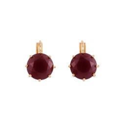 La Diamantine Big Round Stone Aurore Purple Earrings | ACLD1401 - Les Nereides