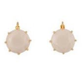 La Diamantine Big Round Stone Beige Rose Earrings | ADLD1401 - Les Nereides