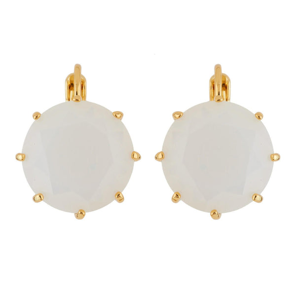 La Diamantine Big Round Stone Opal Earrings | AGLD1401 - Les Nereides