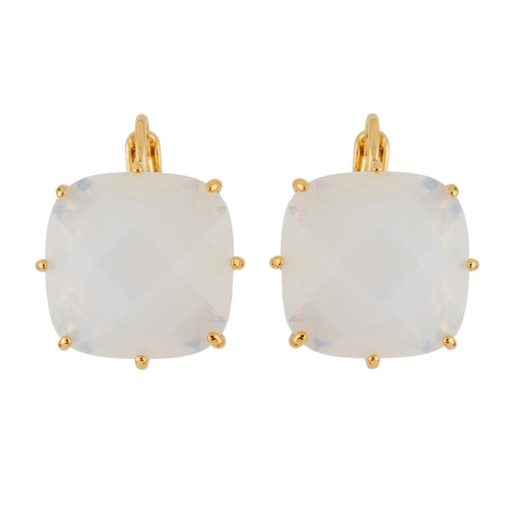 La Diamantine Big Square Stone Opal Earrings | AGLD139D/1 - Les Nereides
